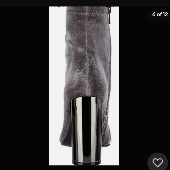 ALDO CASSYDIE GREY CRUSHED VELVET MIRROR HIGH HEEL ANKLE BOOTS SIZE 8 - Picture 2 of 4